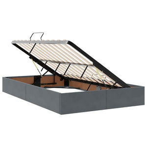 Bett mit Stauraum und LED Dunkelgrau 120x190 cm
