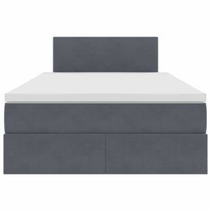 Bett mit Stauraum und LED Dunkelgrau 120x190 cm