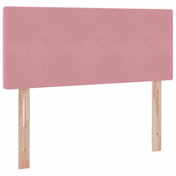 Rosa Samt Bett mit Stauraum & LED 120x190