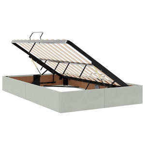 vidaXL Lit avec rangement et LED gris clair 120 x 200 cm velours