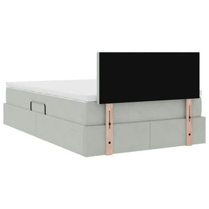 vidaXL Lit avec rangement et LED gris clair 120 x 200 cm velours