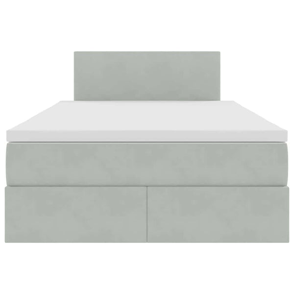 vidaXL Lit avec rangement et LED gris clair 120 x 200 cm velours
