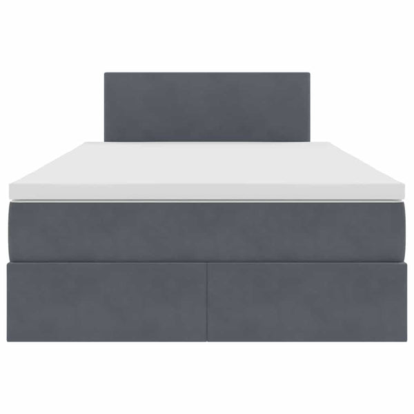 Bett mit Stauraum und LED Dunkelgrau 120x200 cm