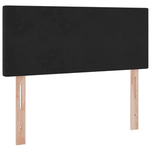 Schwarzes Samt Bett mit Stauraum und LED 120x200