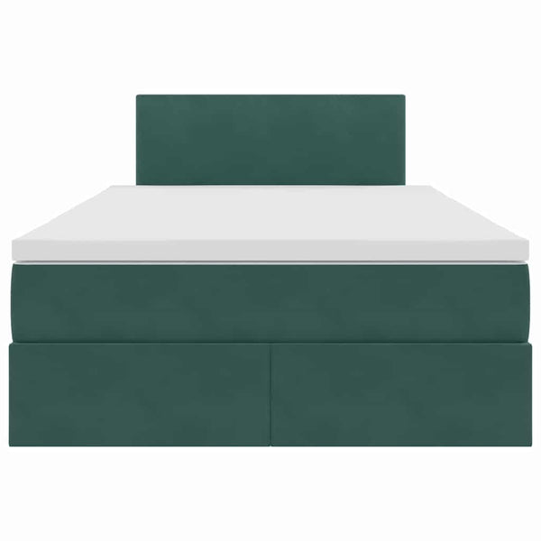 Bett mit Stauraum LED Dunkelgrün 120x200cm Samt