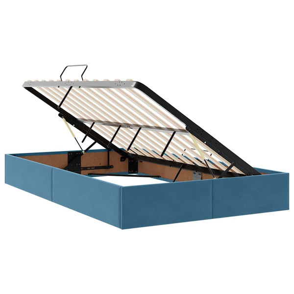 Bett mit Stauraum LED Dunkelblau 120x200 cm