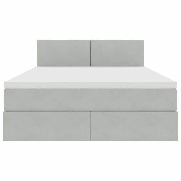 vidaXL Lit de rangement avec LED Gris clair 140 x 190 cm Velours