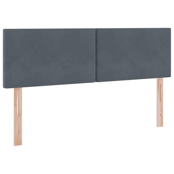 Bett mit Stauraum LED Dunkelgrau Samt 140x190