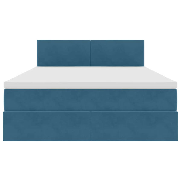 Bett mit Stauraum und LED Dunkelblau 140x190 cm