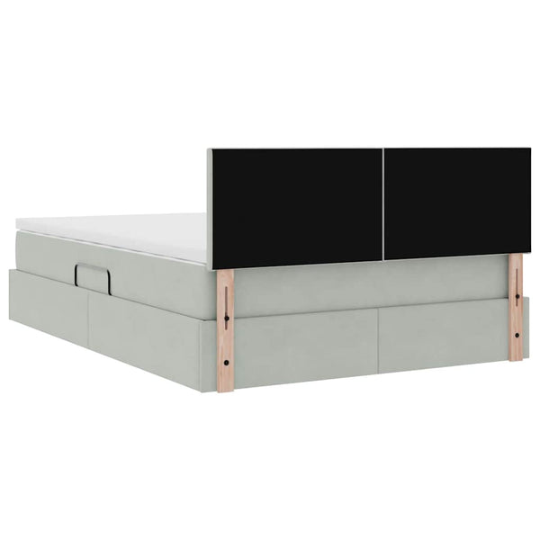 vidaXL Lit avec rangement et LED Gris clair 140 x 200 cm Velours