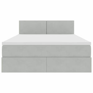 vidaXL Lit avec rangement et LED Gris clair 140 x 200 cm Velours