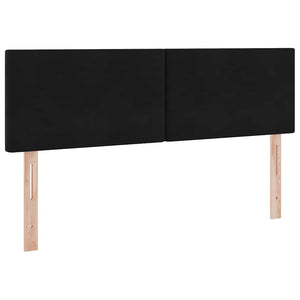Bett mit Stauraum LED Schwarz Samt 140x200
