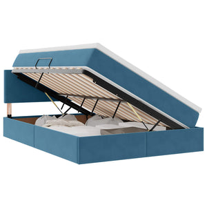 Bett mit Stauraum LED Dunkelblau 140x200 cm Samt