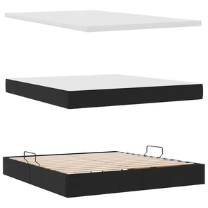 Bett mit Stauraum LED Schwarz Samt 180x200 cm