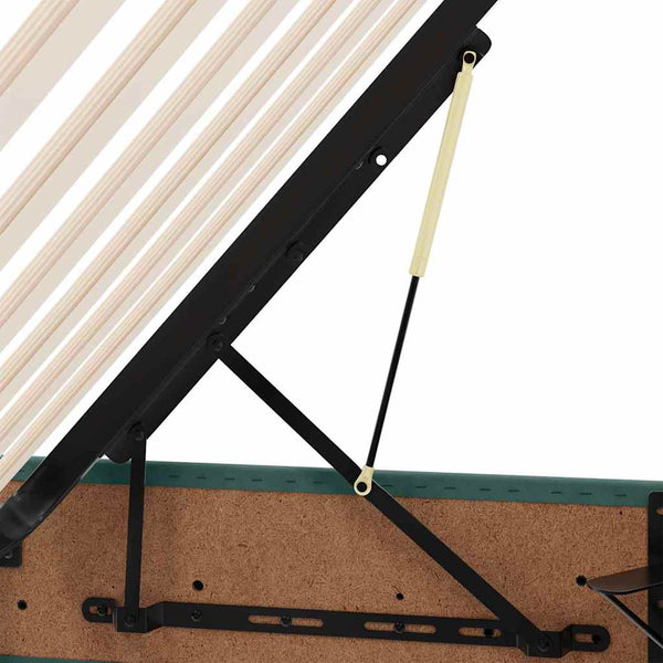 Bett mit Stauraum LED Dunkelgrün Samt 180x200 cm