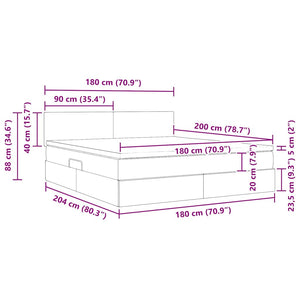 Bett mit Stauraum LED Dunkelgrün Samt 180x200 cm
