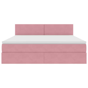 Bett mit Stauraum LED Rosa 180x200 cm