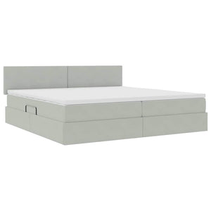vidaXL Lit avec rangement et LED gris clair 200 x 200 cm velours