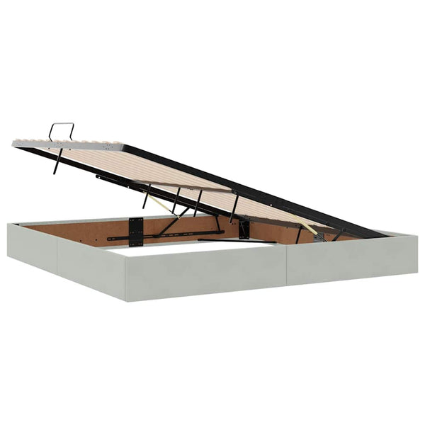 vidaXL Lit avec rangement et LED gris clair 200 x 200 cm velours