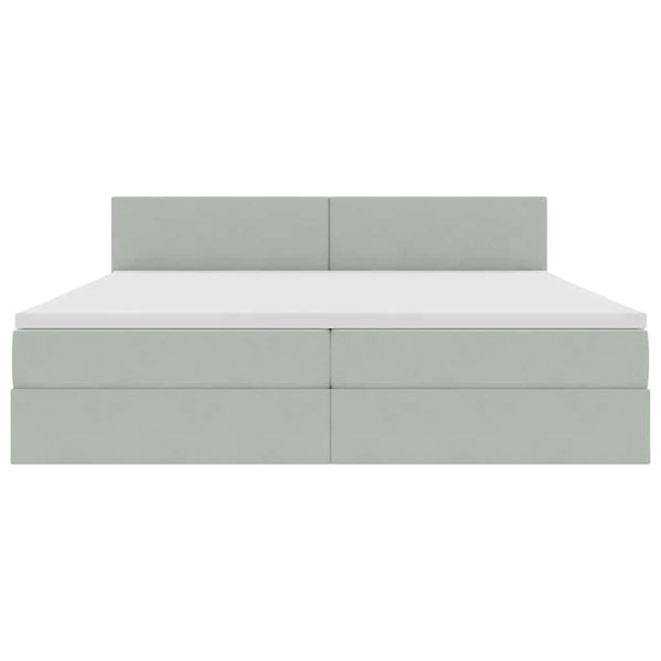 vidaXL Lit avec rangement et LED gris clair 200 x 200 cm velours