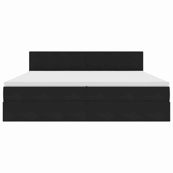 Bett mit Stauraum und LED Schwarz 200x200cm Samt