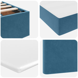 Bett mit Stauraum & LED Dunkelblau Samt 200x200