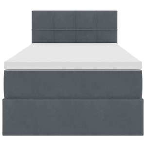 Bett mit Stauraum & LED Dunkelgrau 90x200 cm