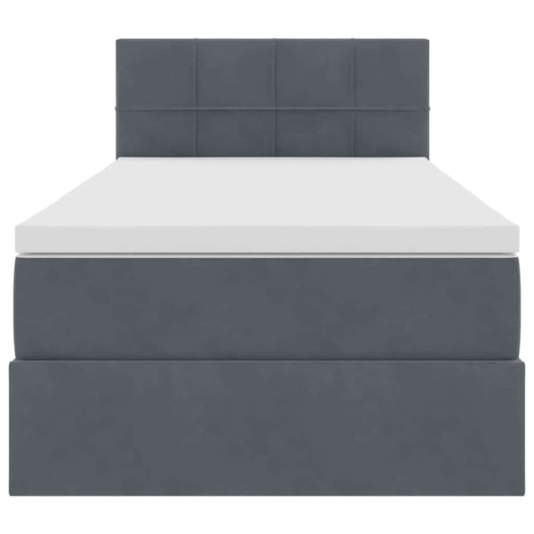 Bett mit Stauraum & LED Dunkelgrau 90x200 cm