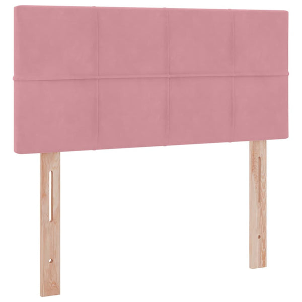 Bett mit Stauraum, LED & Matratze Rosa Samt 90x200