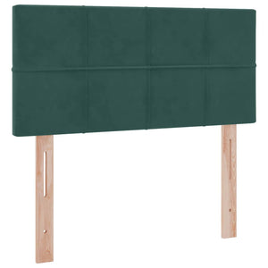 Bett mit Stauraum LED Dunkelgrün Samt 100x200 cm