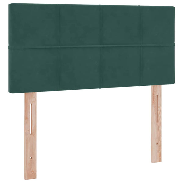 Bett mit Stauraum LED Dunkelgrün Samt 100x200 cm