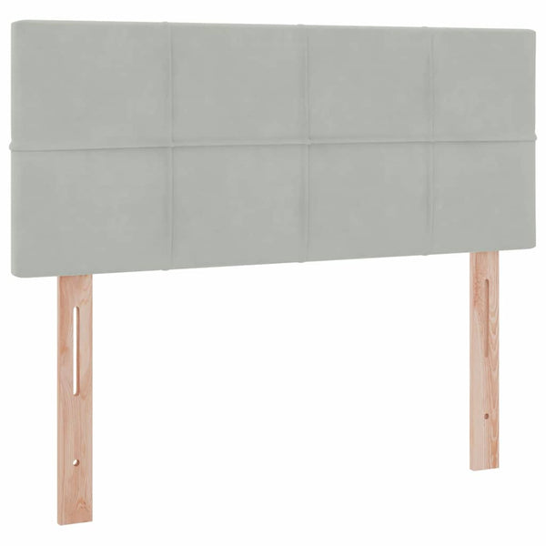 Bett mit Stauraum LED Hellgrau Samt 120x200