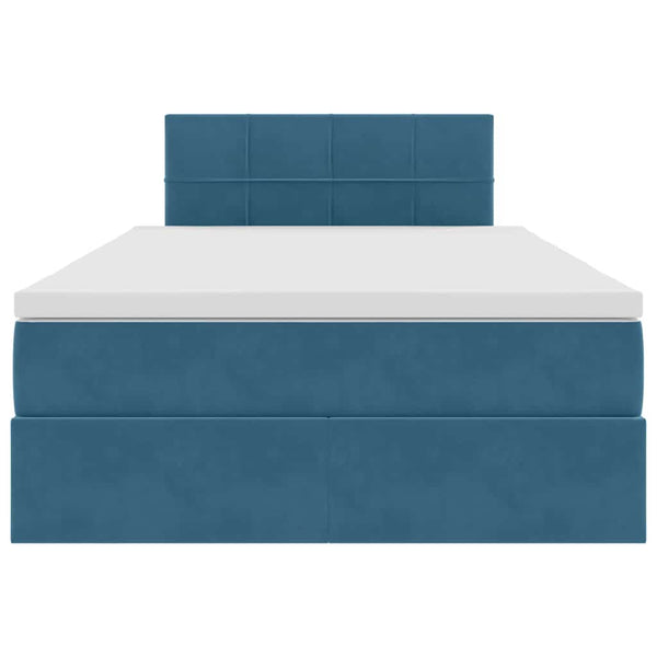 Bett mit Stauraum LED Dunkelblau Samt 120x200 cm