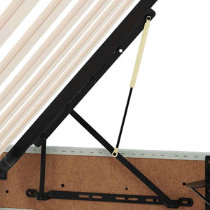 Bett mit Stauraum LED Hellgrau Samt 140x190