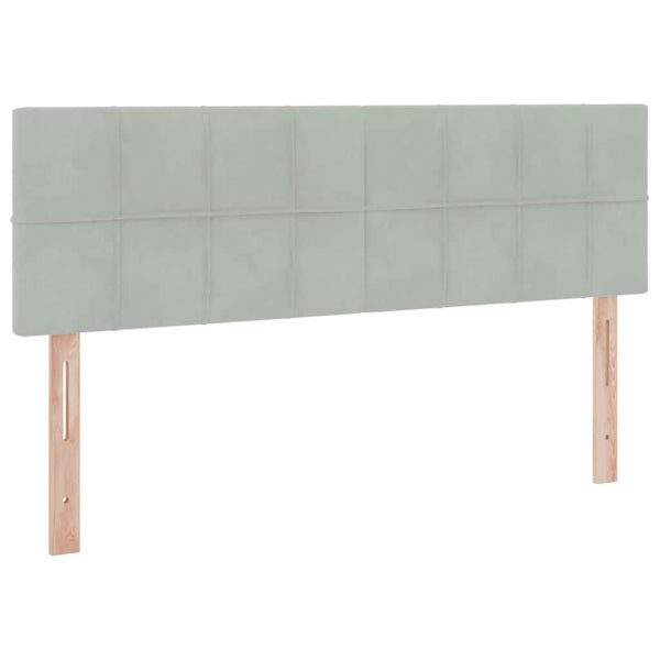 Bett mit Stauraum LED Hellgrau Samt 140x190