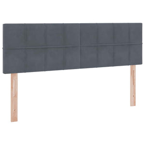 Bett mit Stauraum & LED Dunkelgrau Samt 140x190
