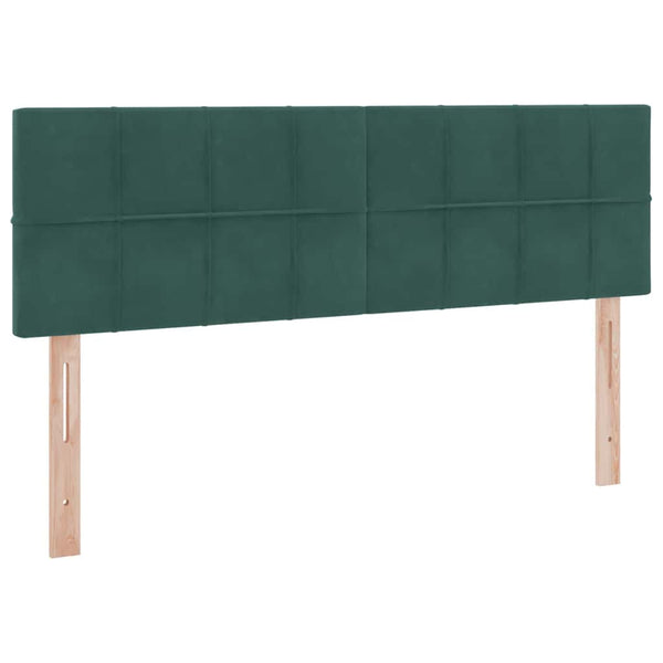 vidaXL Lit de rangement avec LED vert foncé 140 x 190 cm Velours