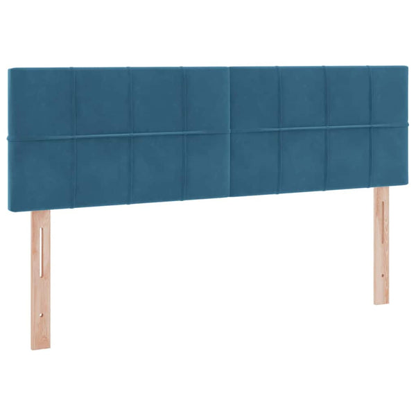 vidaXL Lit de rangement avec LED bleu foncé 140 x 190 cm Velours