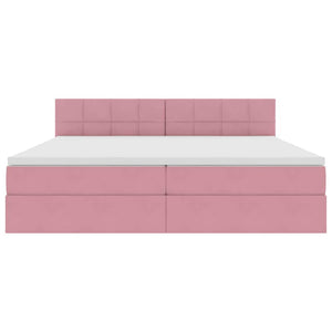 Bett mit Stauraum LED Rosa 200x200 cm