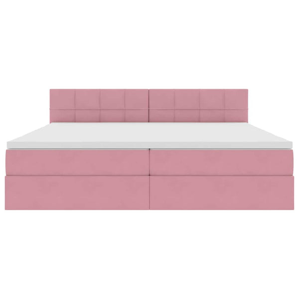 Bett mit Stauraum LED Rosa 200x200 cm