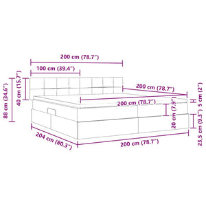 Bett mit Stauraum LED Rosa 200x200 cm
