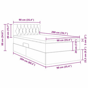 Bett mit Stauraum LED Dunkelgrün 90x200 cm Samt