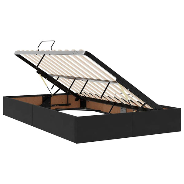 Bett mit Stauraum LED Schwarz 120x200 cm Samt
