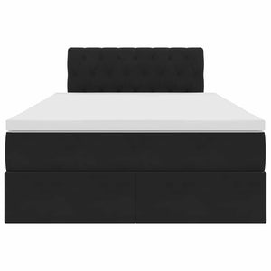 Bett mit Stauraum LED Schwarz 120x200 cm Samt