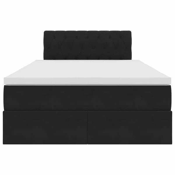 Bett mit Stauraum LED Schwarz 120x200 cm Samt