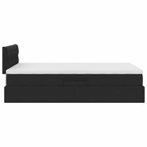 Bett mit Stauraum LED Schwarz 120x200 cm Samt