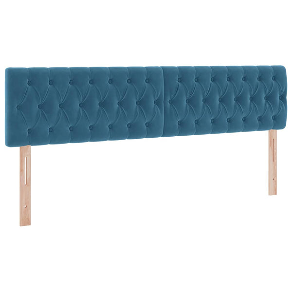 Stauraumbett mit LED Dunkelblau 160x200 cm Samt