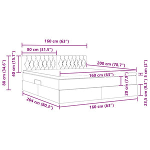 Stauraumbett mit LED Dunkelblau 160x200 cm Samt