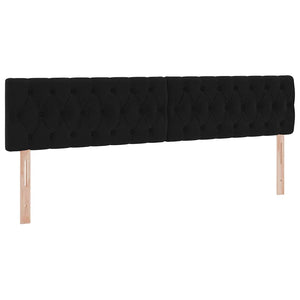 Bett mit Stauraum LED Schwarz 200x200 cm Samt