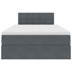 Bett mit Stauraum & LED Dunkelgrau 120x190 cm